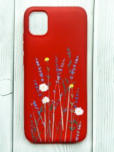 Матовий червоний чохол на Samsung Galaxy A04E/A042 :: Польові квіти (принт 270)