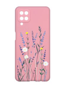 Матовий рожевий чохол на Samsung Galaxy A12 :: Польові квіти (принт 270)