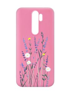 Матовий рожевий чохол на Xiaomi Redmi Note 8 Pro :: Польові квіти (принт 270)