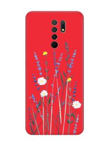 Матовий червоний чохол на Xiaomi Redmi 9 :: Польові квіти (принт 270)