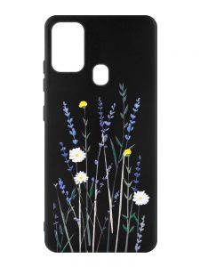Матовий чорний чохол на Samsung Galaxy M30s/M21 :: Польові квіти (принт 270)