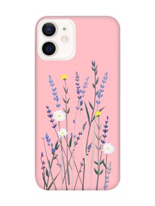 Матовий рожевий чохол на Apple iPhone 12 / 12 Pro (6.1) :: Польові квіти (принт 270)