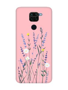 Матовий рожевий чохол на Xiaomi Redmi Note 9 :: Польові квіти (принт 270)