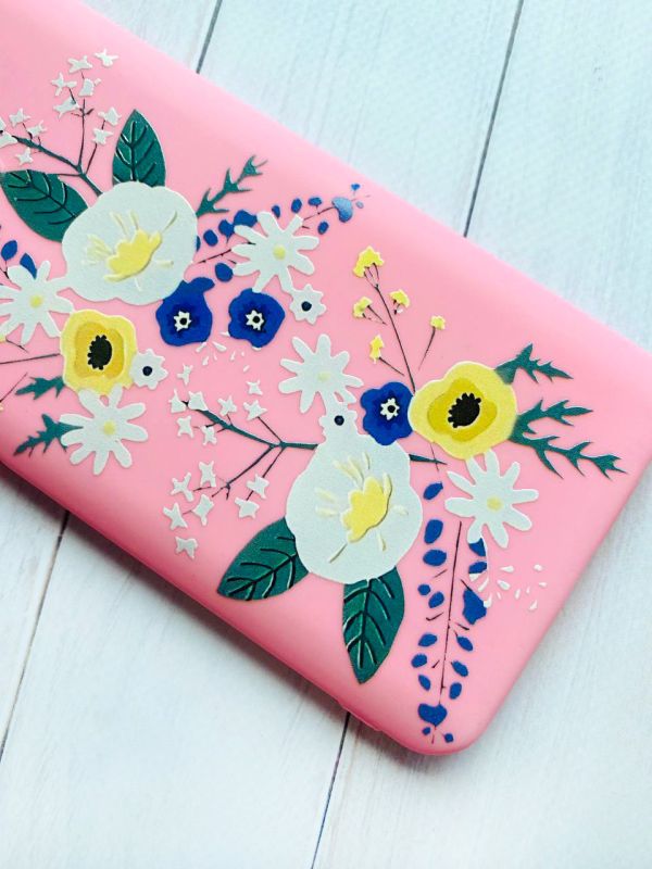 Матовий рожевий чохол на Samsung Galaxy A10 (2019) A105 :: Квіти. Акварель (принт 271)