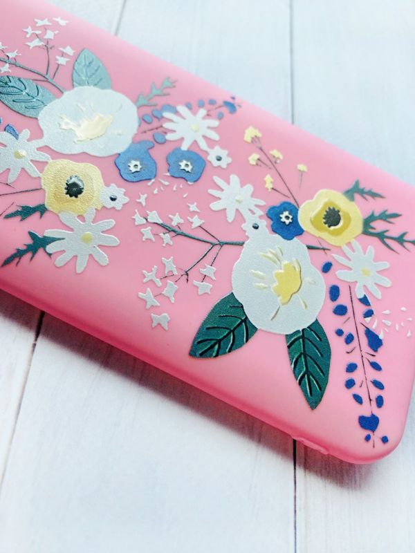 Матовий рожевий чохол на Samsung Galaxy A10 (2019) A105 :: Квіти. Акварель (принт 271)