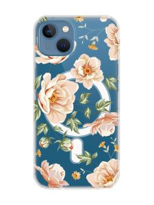 Магнітний чохол на iPhone 13 (6.1) із підтримкою MagSafe :: Квіти пастельні (принт 277)