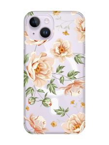 Магнітний чохол на iPhone 14 із підтримкою MagSafe :: Квіти пастельні (принт 277)