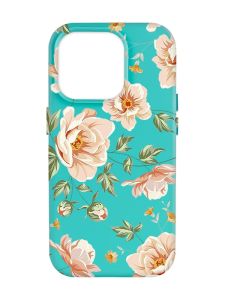 Матовий бірюзовий чохол на Apple iPhone 14 Pro Max :: Квіти пастельні (принт 277)