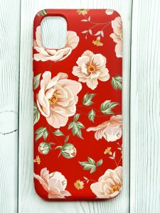 Матовий червоний чохол на Samsung Galaxy A04E/A042 :: Квіти пастельні (принт 277)