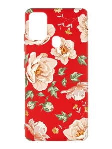 Матовий червоний чохол на Samsung Galaxy M30s/M21 :: Квіти пастельні (принт 277)
