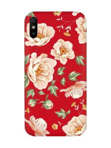 Матовий червоний чохол на Xiaomi Redmi 9A :: Квіти пастельні (принт 277)