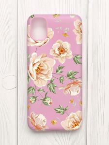 Матовий рожевий чохол на Samsung Galaxy A04E/A042 :: Квіти пастельні (принт 277)