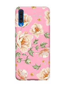 Матовий рожевий чохол на Samsung Galaxy A50 (2019) A505/A30s :: Квіти пастельні (принт 277)