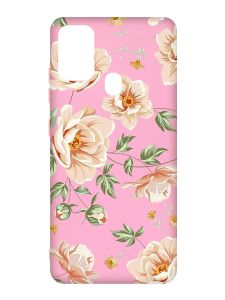 Матовий рожевий чохол на Samsung Galaxy M30s/M21 :: Квіти пастельні (принт 277)
