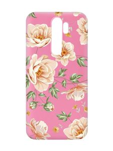 Матовий рожевий чохол на Xiaomi Redmi Note 8 Pro :: Квіти пастельні (принт 277)