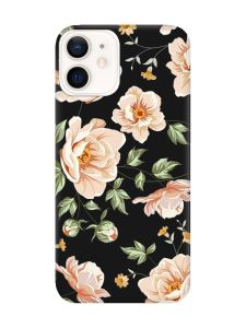 Матовий чорний чохол на Apple iPhone 12 / 12 Pro (6.1) :: Квіти пастельні (принт 277)