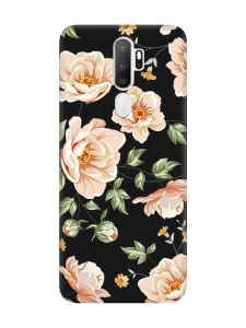 Матовий чорний чохол на Oppo A5 :: Квіти пастельні (принт 277)