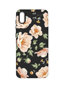 Матовий чорний чохол на Samsung Galaxy A04 :: Квіти пастельні (принт 277)