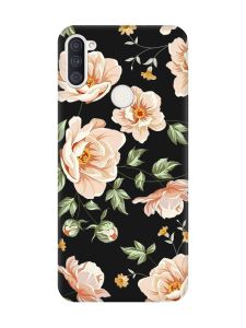 Матовий чорний чохол на Samsung Galaxy A11 :: Квіти пастельні (принт 277)