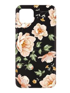 Матовий чорний чохол на Samsung Galaxy A12 :: Квіти пастельні (принт 277)
