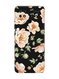 Матовий чорний чохол на Xiaomi Redmi 10C :: Квіти пастельні (принт 277)