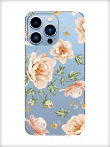 Прозорий чохол на Apple iPhone 13 Pro Max :: Квіти пастельні (принт 277)