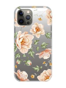 Прозорий чохол на iPhone 12 Pro Max :: Квіти пастельні (принт 277)