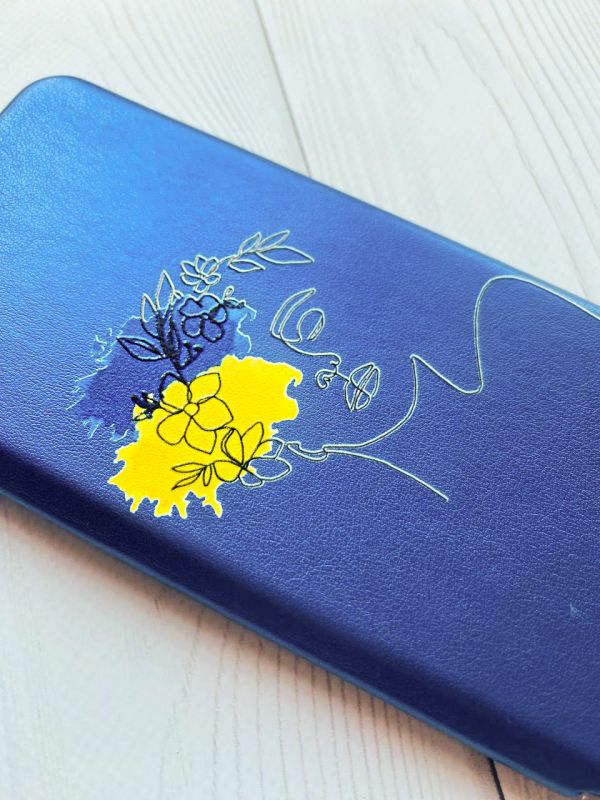 Чохол-книжка з малюнком для Samsung Galaxy M32/ M22/ A22 4G Синій :: Українка Арт (патріотичний принт 3)