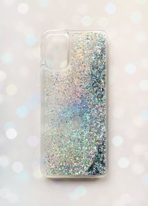 Чохол з плаваючими блискітками для Samsung Galaxy A03s Срібний