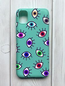 Матовий бірюзовий чохол на Samsung Galaxy A04E / A042 :: Різнокольорові очі (принт 336)