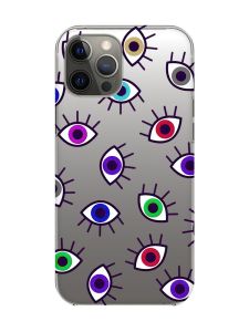 Прозорий чохол на iPhone 12 Pro Max :: Різнокольорові очі (принт 336)