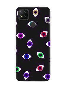 Матовий чорний чохол на Xiaomi Redmi 9C/10A :: Різнокольорові очі (принт 336)