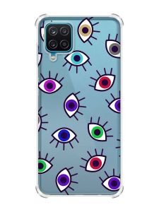 Чохол з потовщеними кутами на Samsung A12 4G :: Різнокольорові очі (принт 336)