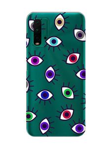 Прозорий чохол на Xiaomi Redmi 9T  :: Різнокольорові очі (принт 336)