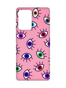 Матовий рожевий чохол на Samsung Galaxy A52 :: Різнокольорові очі (принт 336)