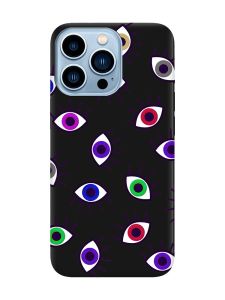 Матовий чорний чохол на Apple iPhone 13 Pro Max :: Різнокольорові очі (принт 336)