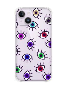 Чохол із потовщеними кутами на iPhone 14 :: Різнокольорові очі (принт 336)
