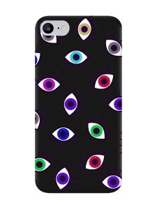 Матовий чорний чохол на iPhone 7 / 8 :: Різнокольорові очі (принт 336)