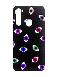 Матовий чорний чохол на Xiaomi Redmi Note 8 :: Різнокольорові очі (принт 336)