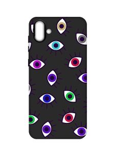 Матовий чорний чохол на Samsung Galaxy A04 :: Різнокольорові очі (принт 336)