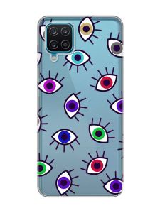 Прозорий чохол на Samsung Galaxy A12 4G :: Різнокольорові очі (принт 336)
