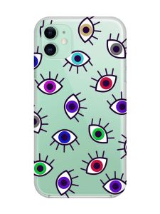 Прозорий чохол на Apple iPhone 11 (6,1) :: Різнокольорові очі (принт 336)