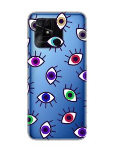 Прозорий чохол на Xiaomi Redmi 10C :: Різнокольорові очі (принт 336)