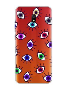 Прозорий чохол на Xiaomi Redmi 8A :: Різнокольорові очі (принт 336)