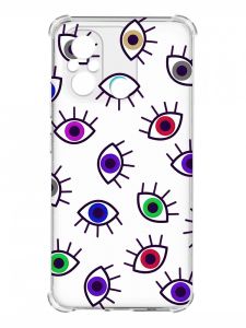 Чохол з потовщеними кутами на Xiaomi Redmi 12C :: Різнокольорові очі (принт 336)