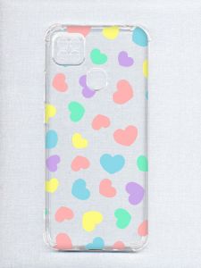 Чохол з потовщеними кутами на Xiaomi Redmi 9C/10A :: Різнокольорові сердечка (принт 335)