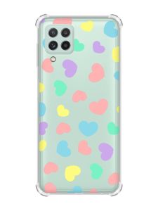 Чохол із потовщеними кутами на Samsung Galaxy A22 5G / A22s 5G :: Різнокольорові сердечка (принт 335)