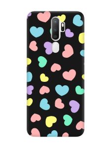 Матовий чорний чохол на Oppo A5 :: Різнокольорові сердечка (принт 335)