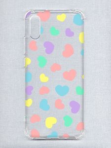 Чохол з потовщеними кутами на Xiaomi Redmi 9A :: Різнокольорові сердечка (принт 335)