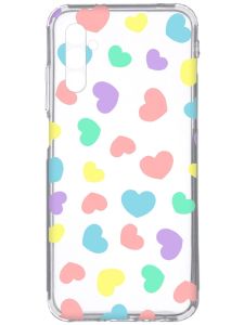 Прозорий чохол на Samsung Galaxy A34 5G/A346 :: Різнокольорові сердечка (принт 335)